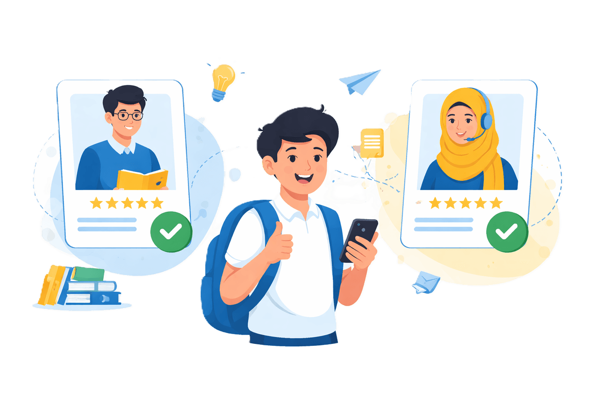 Ilustrasi pemilihan tutor privat yang sesuai dengan karakter anak