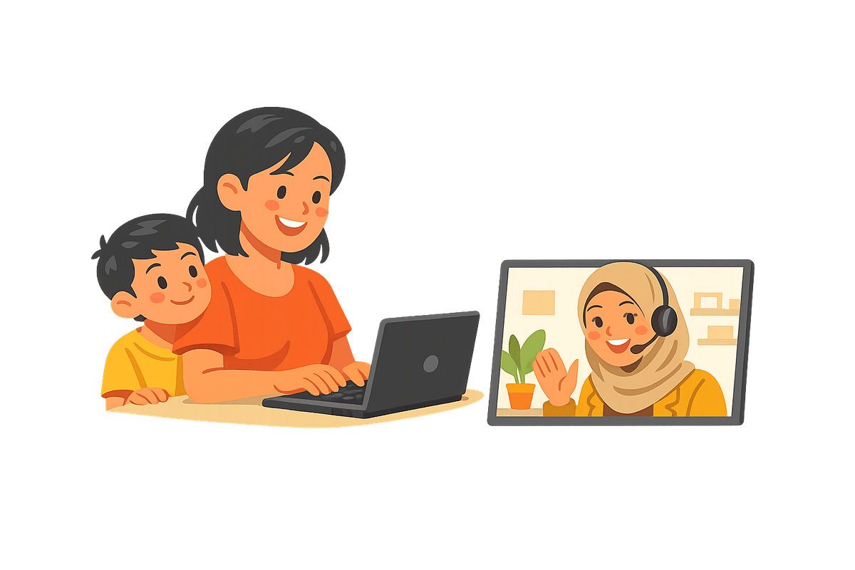 Ilustrasi konsultasi kebutuhan belajar anak bersama tim Lesgoin